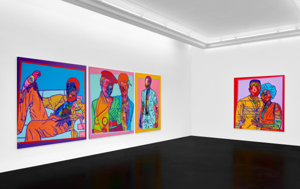 Installation view of Ajarb Bernard Ategwa’s exhibition "Studio Ekwe’s" at Peres Projects, Berlin (2020)