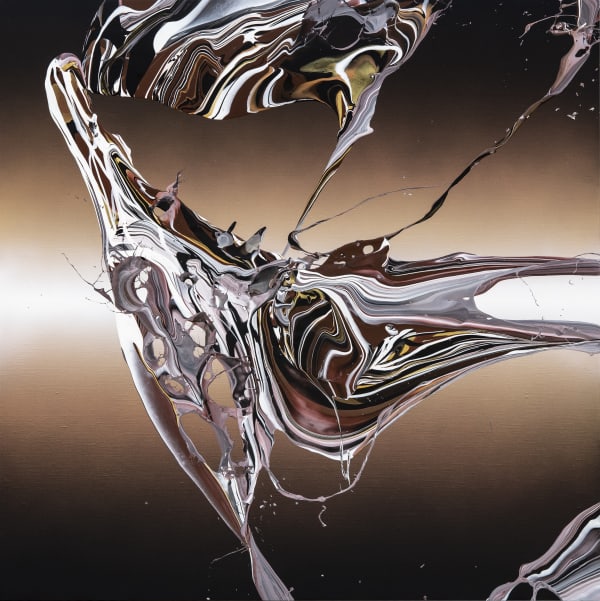 KATRIN FRIDRIKS Golden Startrek , 2024 Acrylic on Canvas 39 3/8 x 39 3/8 in 100 x 100 cm