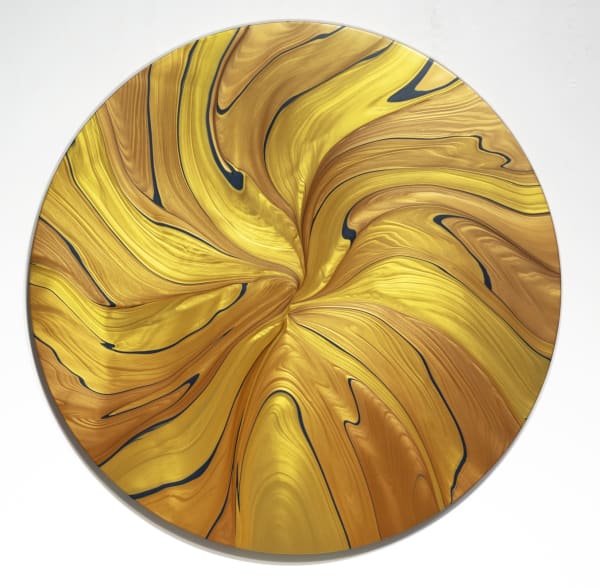 ANDY MOSES Geodesy 1242, 2024 Acrylic on canvas over concave wood panel 60 x 60 in (diameter) 152.4 x 152.4 cm (diameter)