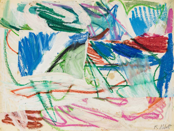 Mary Abbott (1921-2019) Untitled Signed lower right: M. Abbott Oil collage on paper 18 x 24¼ inches 45.7 x 61.6 cm