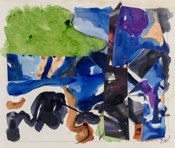 Mary Abbott (1921-2019) Untitled, 1951-53 Signed at lower right: M. Abbott; dated at lower left: 51-53 Watercolor collage and pencil on paper 15⅞ x 18⅞ inches 40.3 x 47.9 cm