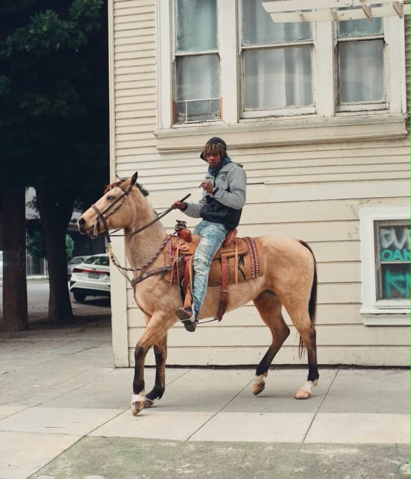 Pablo Circa Nana on Horseback, 2022 Inkjet print 16 x 20 inches (40.64 x 50.8 cm) framed Edition 1 of 10