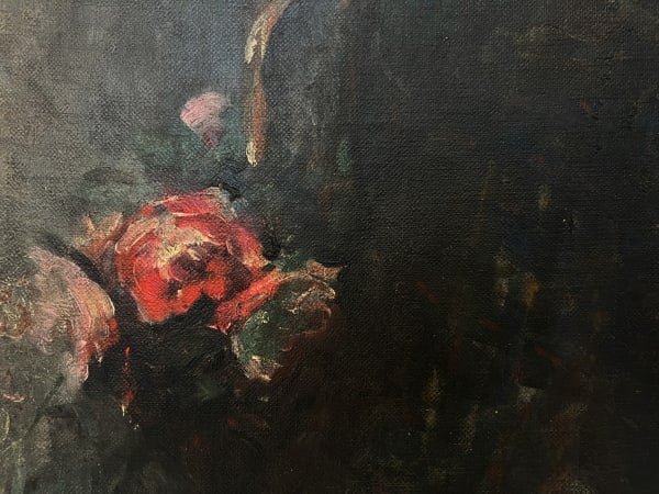Victor Manuel Garcia. Mujer con Rosas, 1916. Oil on canvas, 22.50 x 17.50 in.