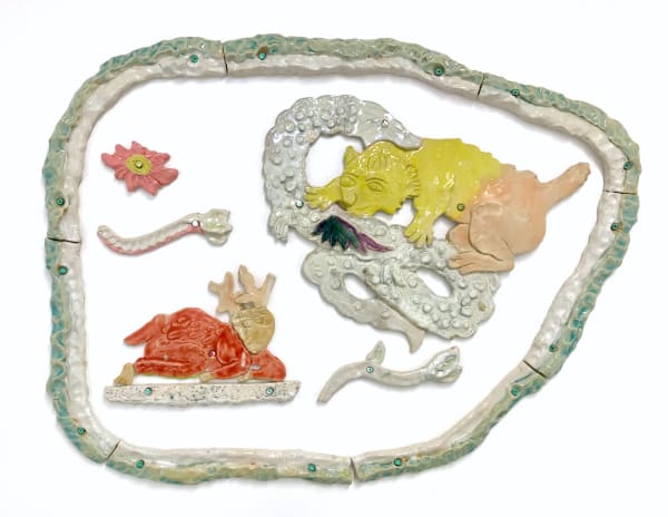 Judd Schiffman, In Cold Blood, Tricked Blind or Further Horseplay, 2019 Ceramic, 24 x 32 x 1 in