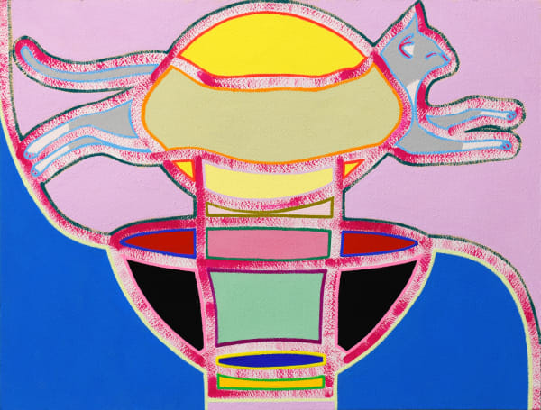 Holly Coulis, Silver Cat, 2020 gouache on Arches paper, 12 x 16 in