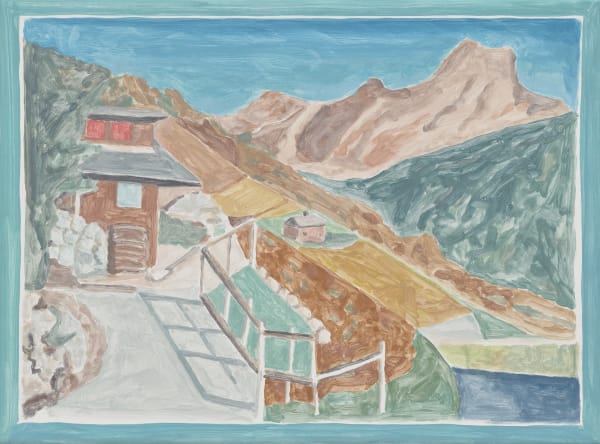 Francesca Fuchs, Framed Painting: Aqua Landscape, 2018