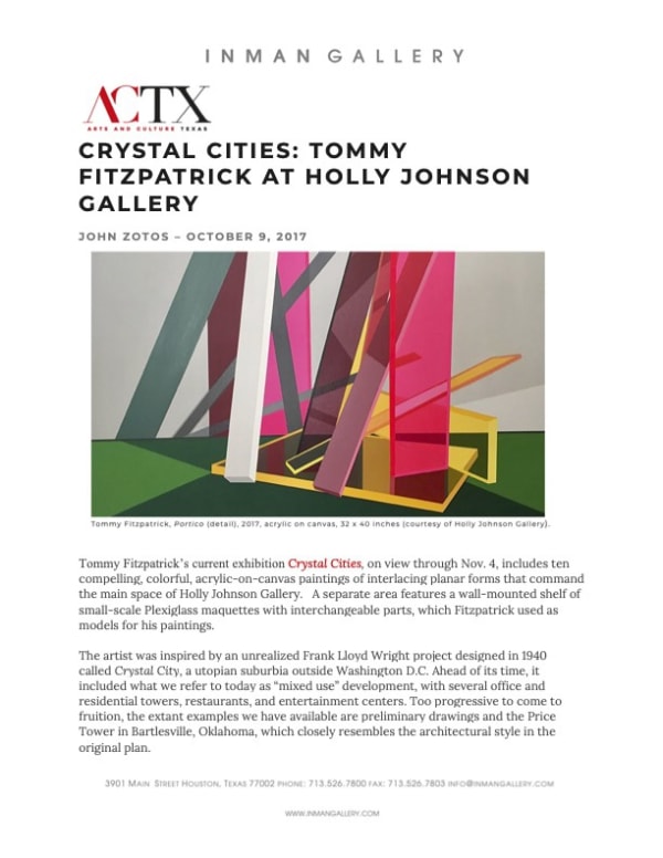 Crystal Cities: Tommy Fitzpatrick at Holly Johnson Gallery