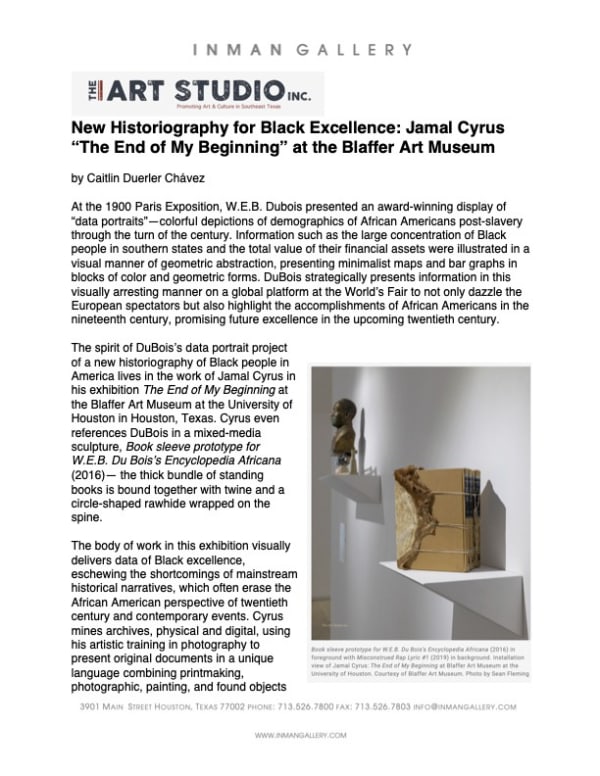 New Historiography for Black Excellence: Jamal Cyrus “The End of My Beginning” at the Blaffer Art Museum