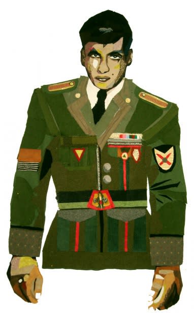 Rendering of a dark-haired man in military uniform