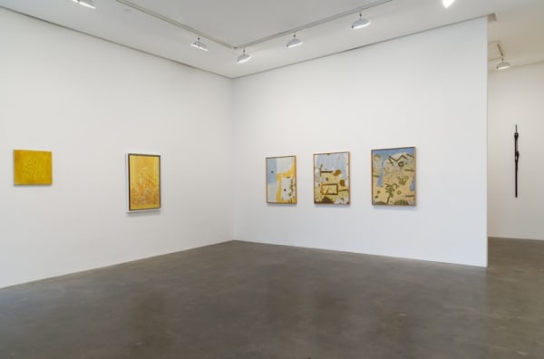 Installation view of Lee Mullican paintings exhibited at Susan Inglett Gallery