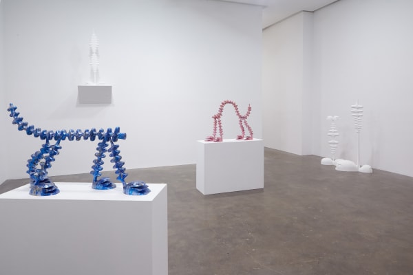 Installation view of Eric Fertman sculptures in an exhibition and Susan Inglett Gallery