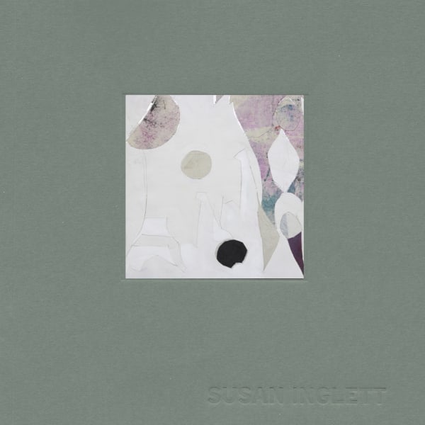Green catalogue cover featuring an abstract white and gray piece by Ryan Wallace