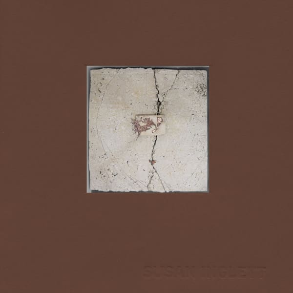 Cover of Susan inglett Gallery's publication for Wilmer Wilson IV's exhibition, "Untrustworthy Ground." The cover illustrates one of Wilson IV's sculptures on a brown background.