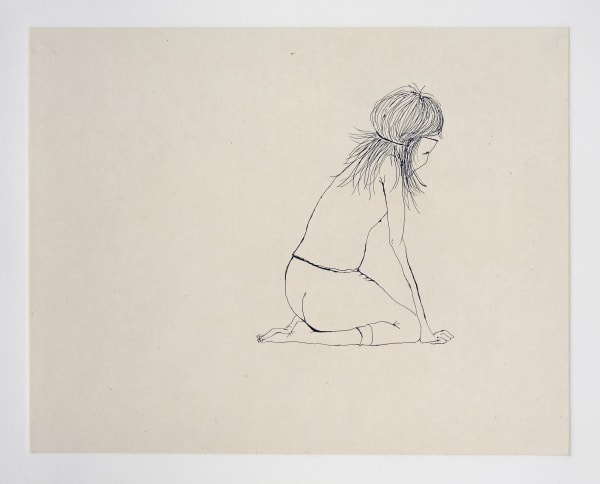 One of several images of a young woman wearing a mask as she slowly turns into a horse