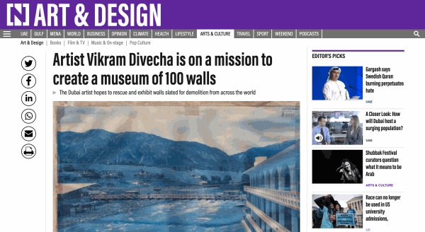 Artist Vikram Divecha is on a mission to create a museum of 100 walls