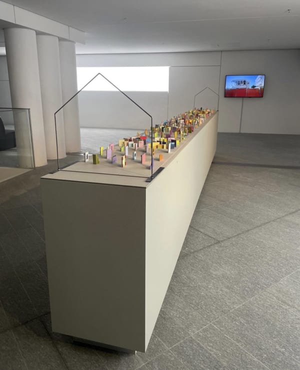 Installation images of 'Wall House', Maquette, Video, documents, (2022 - )
