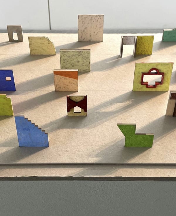 Installation images of 'Wall House', Maquette, Video, documents, (2022 - )