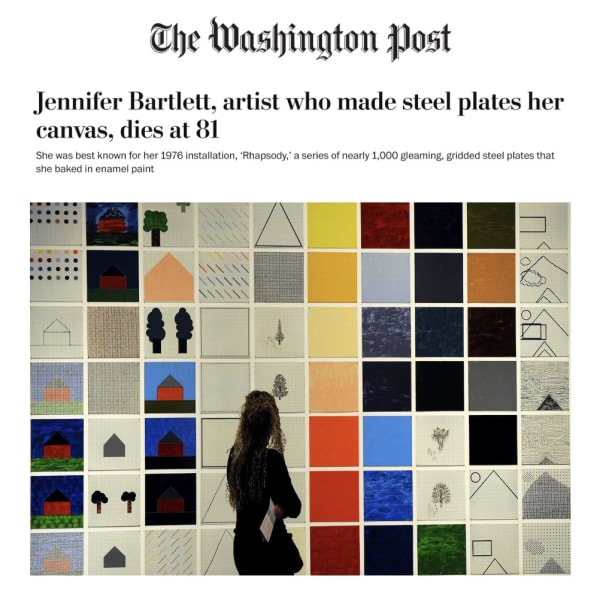 Jennifer Bartlett, artist who made steel plates her canvas, dies at 81