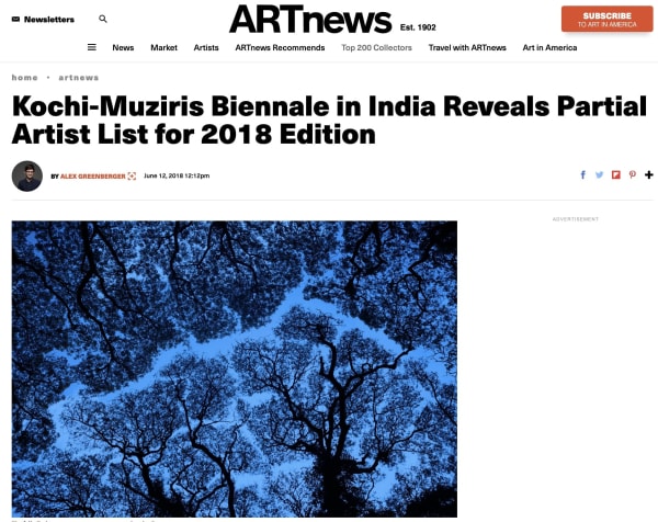 Kochi-Muziris Biennale in India Reveals Partial Artist List for 2018 Edition