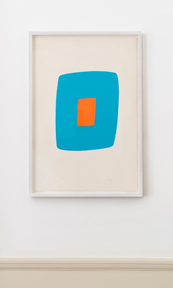 Ellsworth Kelly Light Blue with Orange, 1964-65 Lithograph printed in colours. Signed in pencil and inscribed HC VIII/XIV. A 'hors commerce' proof impression aside from the edition of 75, with 11 artist proofs. Printed on BFK Rives Paper by Marcel Durassier at Imprimerie Maeght, Levallois-Perret. Published by Maeght Editeur, Paris. (Axsom 14) 87 x 60 cm (35.04 x 23.5 in)