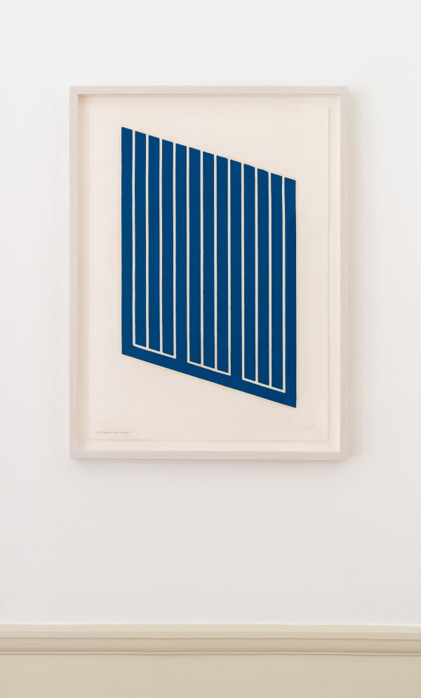 Donald Judd Untitled, 1961-69 Woodcut printed in cerulean blue. Signed in pencil and inscribed 12-R # 5/12 RES. From the edition of 12. Printed by Roy Judd. Published by Edition der Galerie Heiner Friedrich, Munich. (Schellmann 71) 76.8 x 55.2 cm (30.24 x 21.73 in)