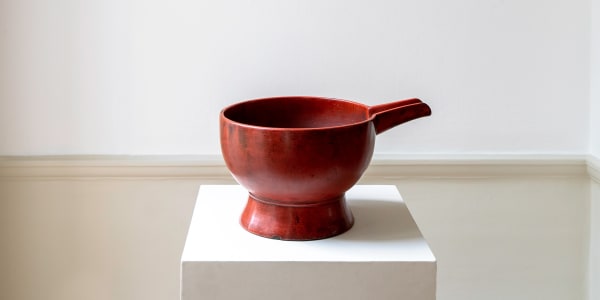 Kataguchi, 18th century A wood and lacquer saké bowl. Negoro ware, Wajima province.