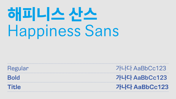 HAPPINESS SANS, Hyundai Department Store Co., Ltd / Korea