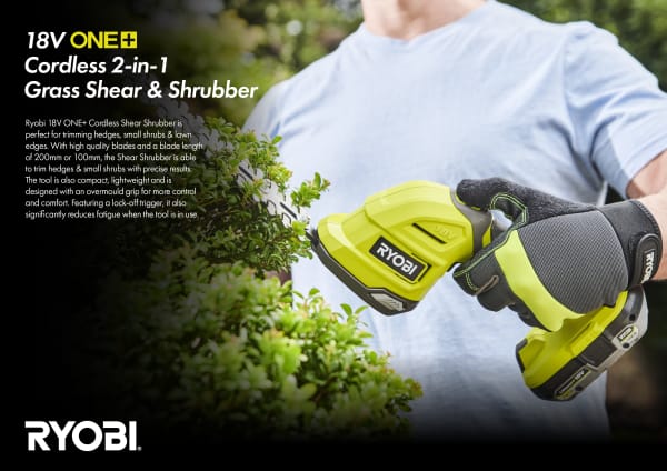 RYOBI ONE+HP 2-in-1 Grass Shear & Shrubber, Techtronic Industries Company Limited / Hong Kong