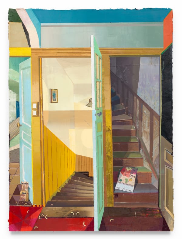 MATHIEU CHERKIT Double Staircase, 2024 Oil on canvas 75 x 55 1/2 inches 190.5 x 141 cm (MMG#37046)