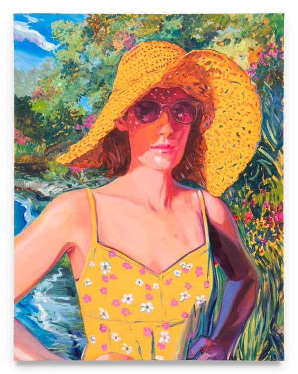 SEBASTIAN BLANCK Isca in a Flower Dress, 2024 Oil on canvas 45 x 35 inches 114.3 x 88.9 cm (MMG#37230)