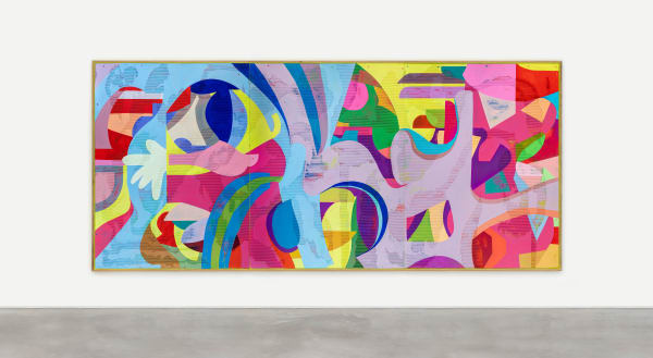 Dance, 2022, acrílica sobre chapa duplex de papel kraft ondulado, 200 x 450 cm