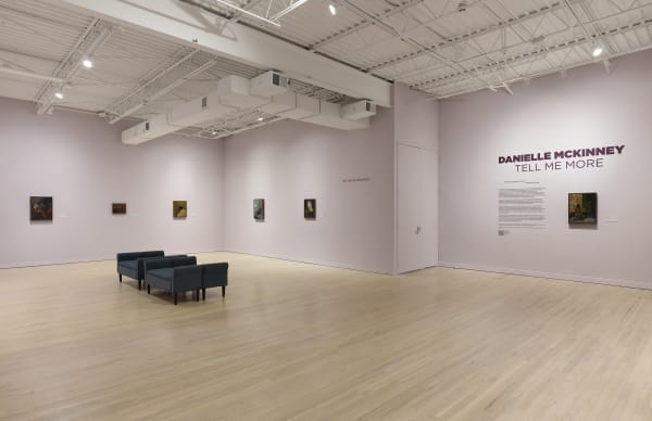 Installation view of “Danielle Mckinney: Tell Me More,” Rose Art Museum, Brandeis University (Aug. 20, 2025 – Jan. 4, 2026) Julia Featheringill Photography, Courtesy Rose Art Museum