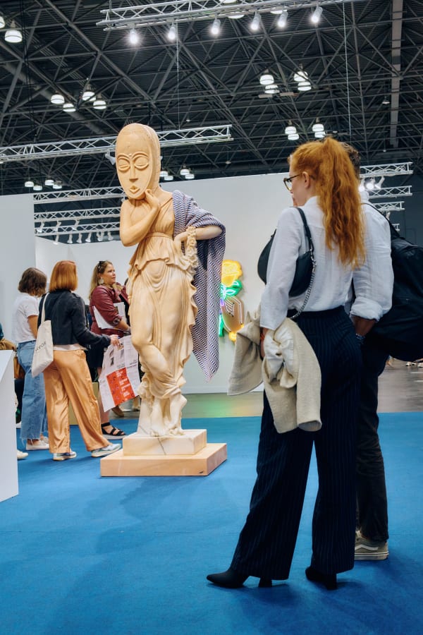 Sanford Biggers Mirror, 2024 Marble 99 7/8 x 29 7/8 x 21 1/4 inches 253.7 x 75.9 x 54 cm, courtesy Marianne Boesky Gallery and Sanford Biggers Studio