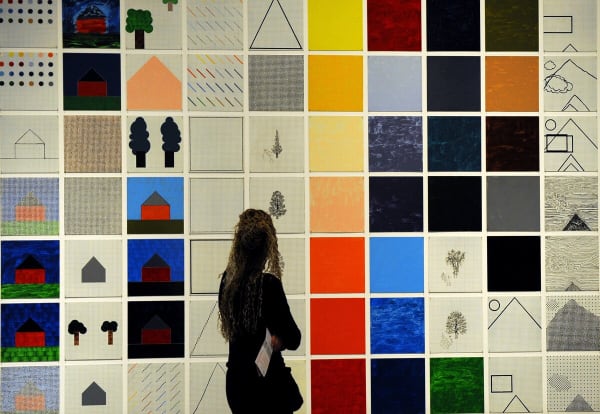 Artist Jennifer Bartlett was best known for her installation “Rhapsody,” a collection of 987 painted steel plates that was acquired by the Museum of Modern Art in New York. (Timothy A. Clary/AFP/Getty Images)
