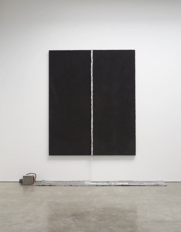 Pier Paolo Calzolari Untitled, 1988 Burnt salt, refrigeration unit, refrigerator motor, lead 153 1.2 x 172 x 22 7/8 inches