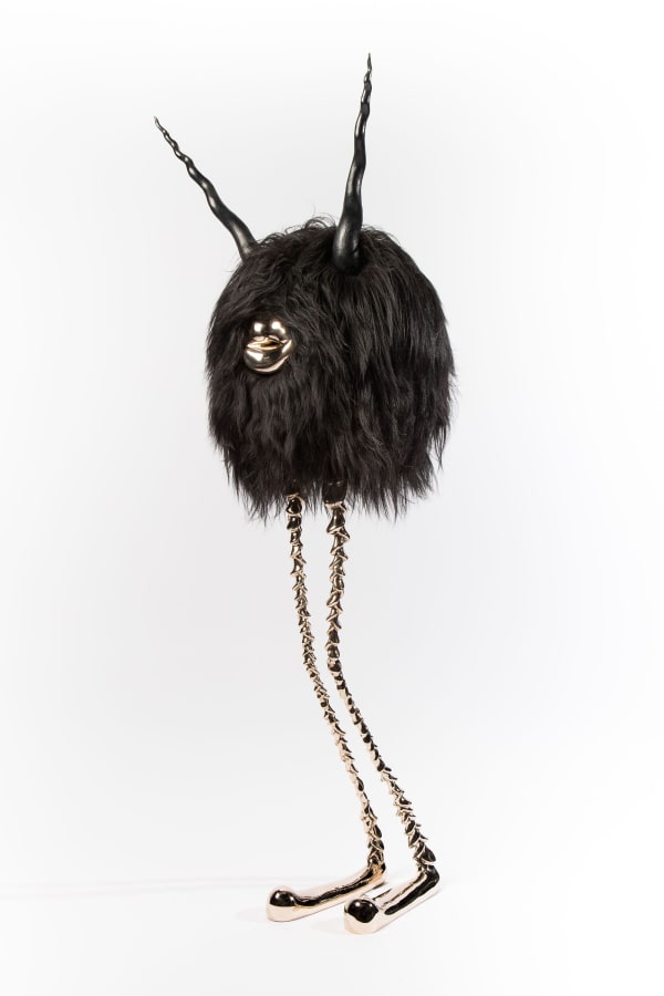 The Haas Brothers Wavy Jones, 2018 Sheepskin with cast bronze and ebony 48 x 13 x 13 inches 157.5 x 33 x 33 cm