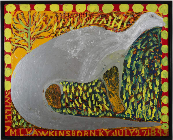 Diplodocus, 1987 Enamel and collage on Masonite 48 x 60 in. (121.9 x 152.4 cm.) (WH 212) SOLD