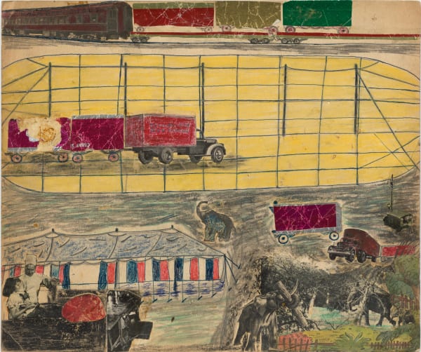 Untitled, ca. late 1940s-1950s Mixed media with collage on cardboard 13 x 15 1/2 in. (33 x 39.4 cm.) (CTMC 5) SOLD
