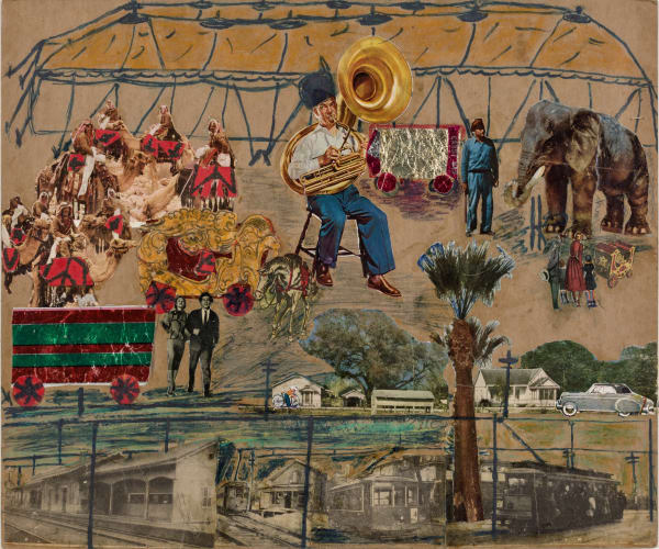 Untitled , ca. late 1940s-1950s Mixed media with collage on cardboard 13 x 15 1/2 in. (33 x 39.4 cm.) (CTMC 21)