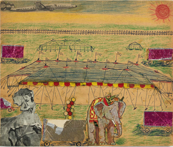 Untitled, ca. late 1940s-1950s Mixed media with collage on cardboard 13 x 15 1/2 in. (33 x 39.4 cm.) (CTMC 8)