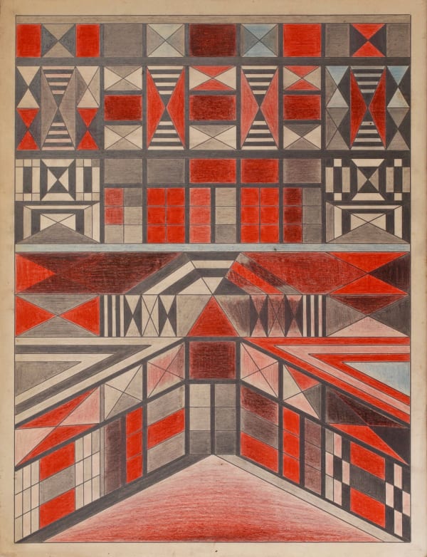 Untitled, ca. 1930-55 Colored pencil and graphite on paper 25 1/2 x 19 5/8 in. (64.8 x 49.8 cm.) (DG 6)