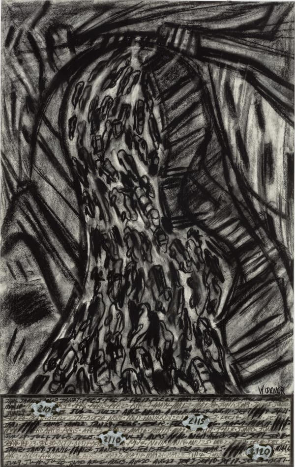 Untitled (Cityscape), 2021 Ink and charcoal on paper 28 1/2 x 18 in. (72.4 x 45.7 cm.) (GW 232)