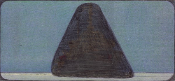 Untitled, 2020 Graphite and colored pencils on newsprint clip mounted on paper 2.7 x 5.9 in. (6.8 x 14.9 cm) (LpS 351) SOLD