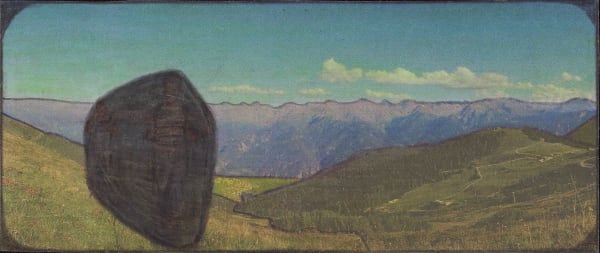 Untitled, 2019 Graphite and colored pencils on newsprint clip mounted on paper 2 1/2 x 5 7/8 in. (6.3 x 15 cm.) (LpS 301) SOLD
