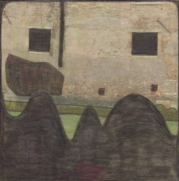 Untitled, 2019 Graphite and colored pencils on newsprint clip mounted on paper 4 x 4 in. (10.3 x 10.2 cm) (LpS 324)