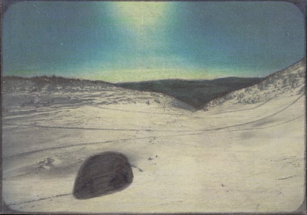 Untitled, 2020 Graphite and colored pencils on newsprint clip mounted on paper 2.8 x 4.1 in. (7.2 x 10.4 cm) (LpS 373) SOLD