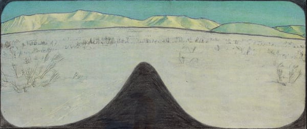 Untitled, 2019 Graphite and colored pencils on newsprint clip mounted on paper 3.3 x 7.7 in. (8.3 x 19.6 cm) (LpS 342)