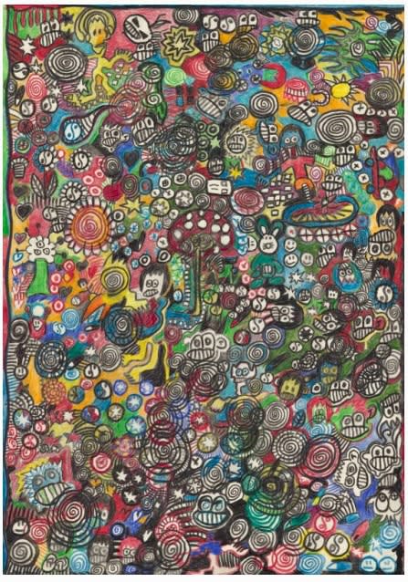 Untitled, 2020 Colored pencil on paper 16 1/2 x 11 1/2 in. (41.9 x 29.2 cm.) (MG 6) SOLD