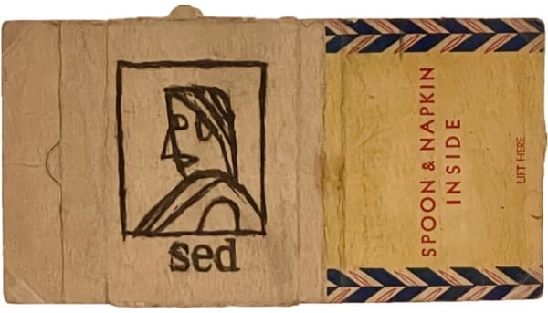 Untitled (SED), nd. Spit and soot on found paper 3 1/4 x 6 in. (8.3 x 15.2 cm.) (JC 41) Recto and verso