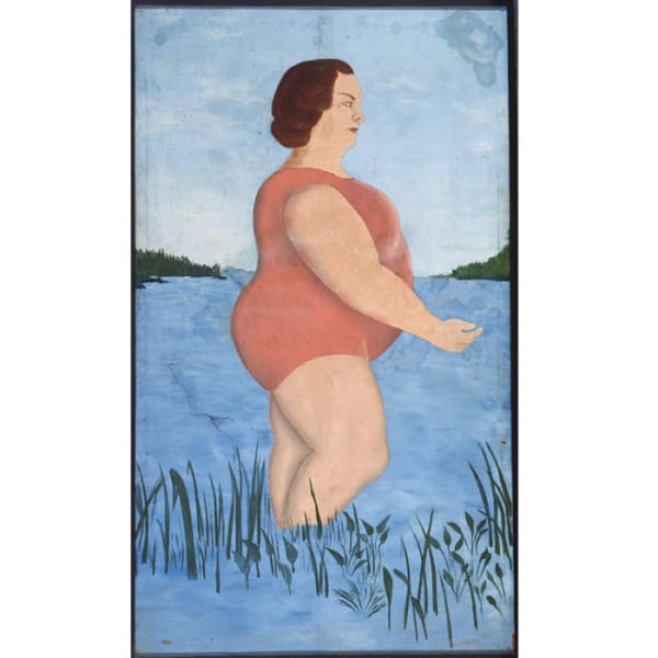 Bathing Fat Lady, ca. 1930-40 Oil on canvas 70 x 39 in. (177.8 x 99.1 cm.)